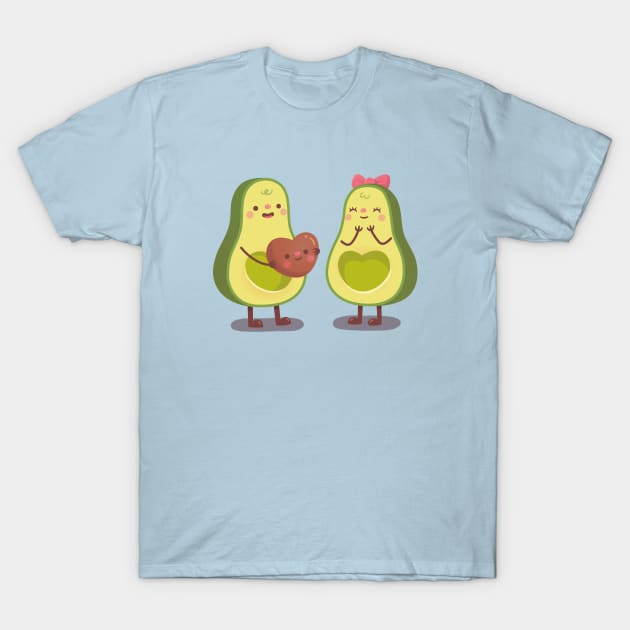 Cute Avocado Gives His Heart To Other Half T-Shirt by rustydoodle